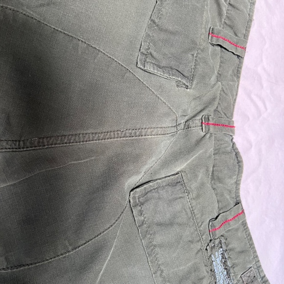 VINTAGE Da-Nang Lowrise Green Embroidered Cargo Straight leg Silk Blend Pants SM - Picture 11 of 16